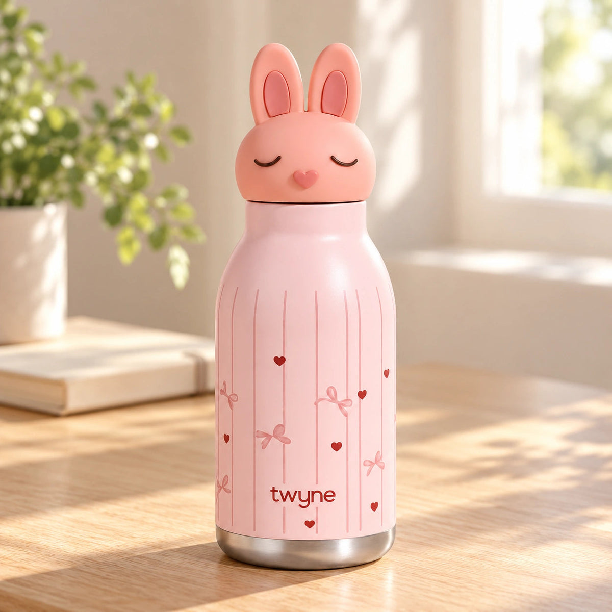 Twyne Bunny bottle on a desk