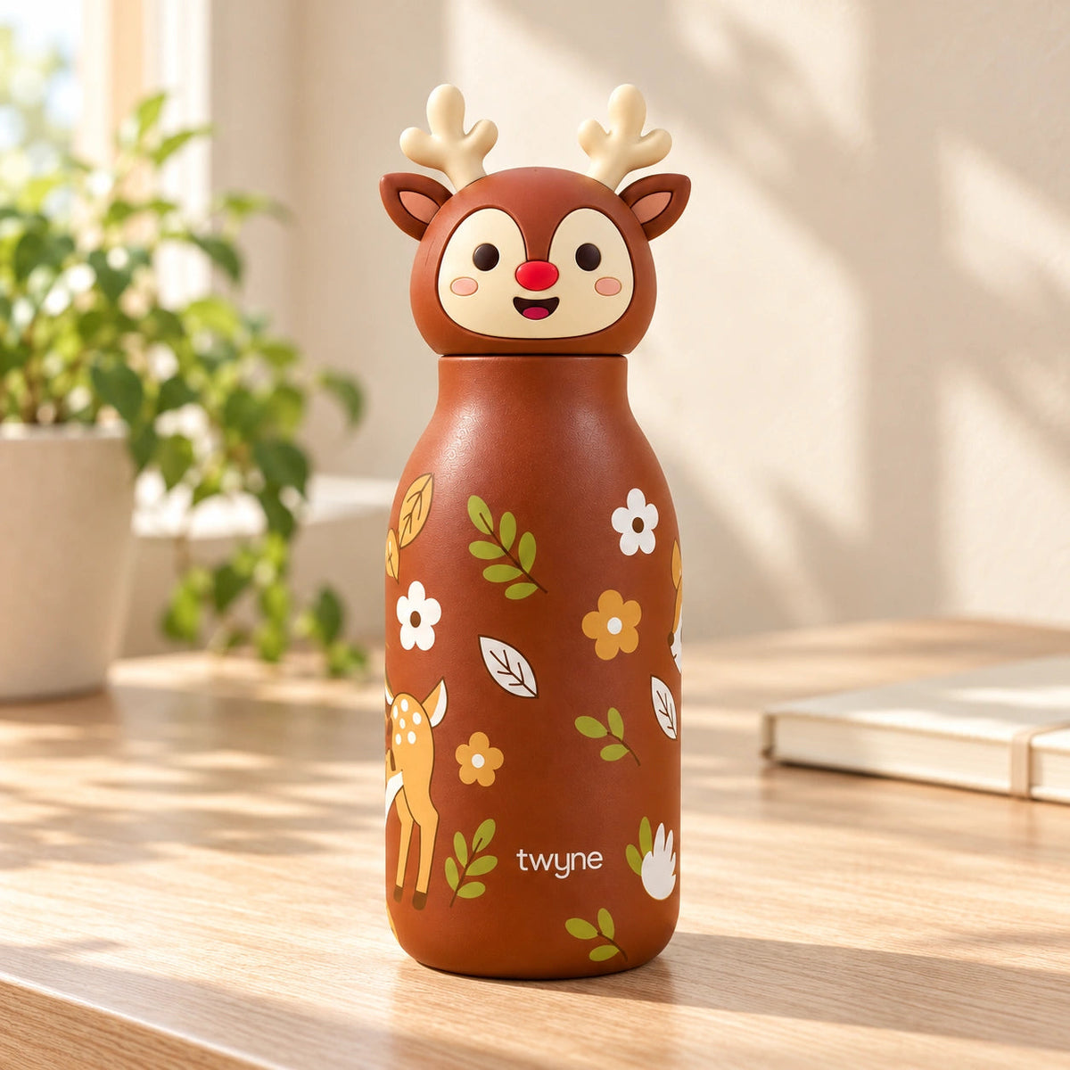 Twyne Deer bottle on a desk