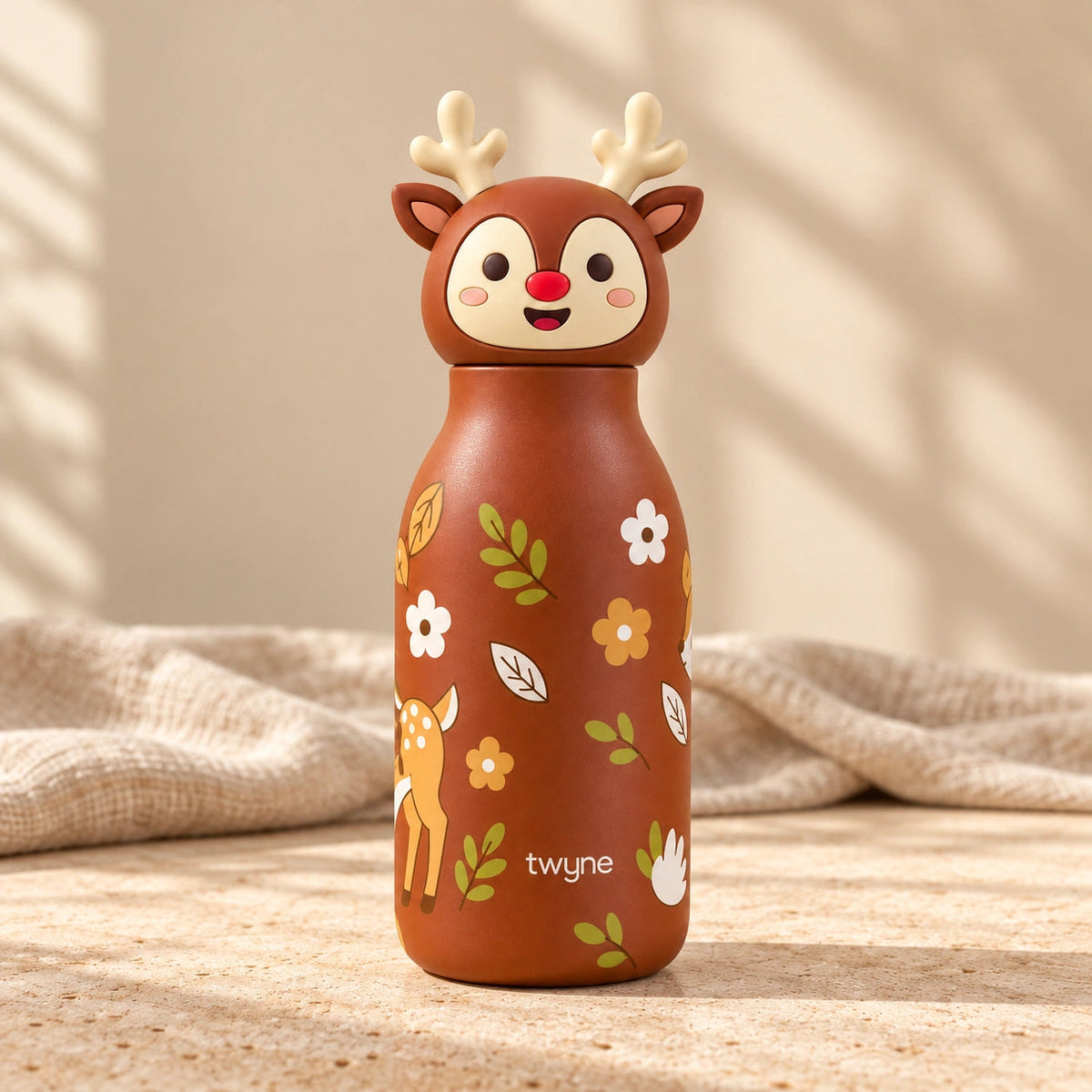 Twyne Deer bottle on linen