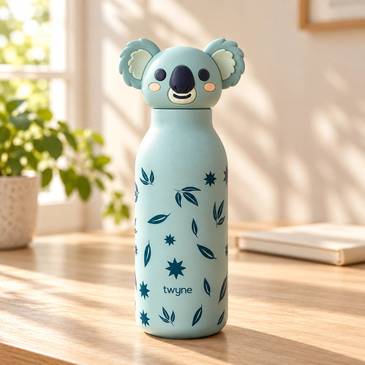 Twyne Koala bottle on a desk