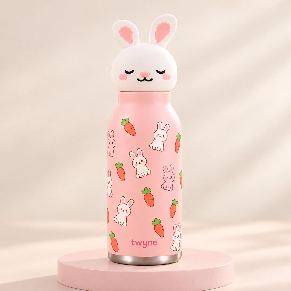 Twyne Rabbit bottle on a studio pedestal