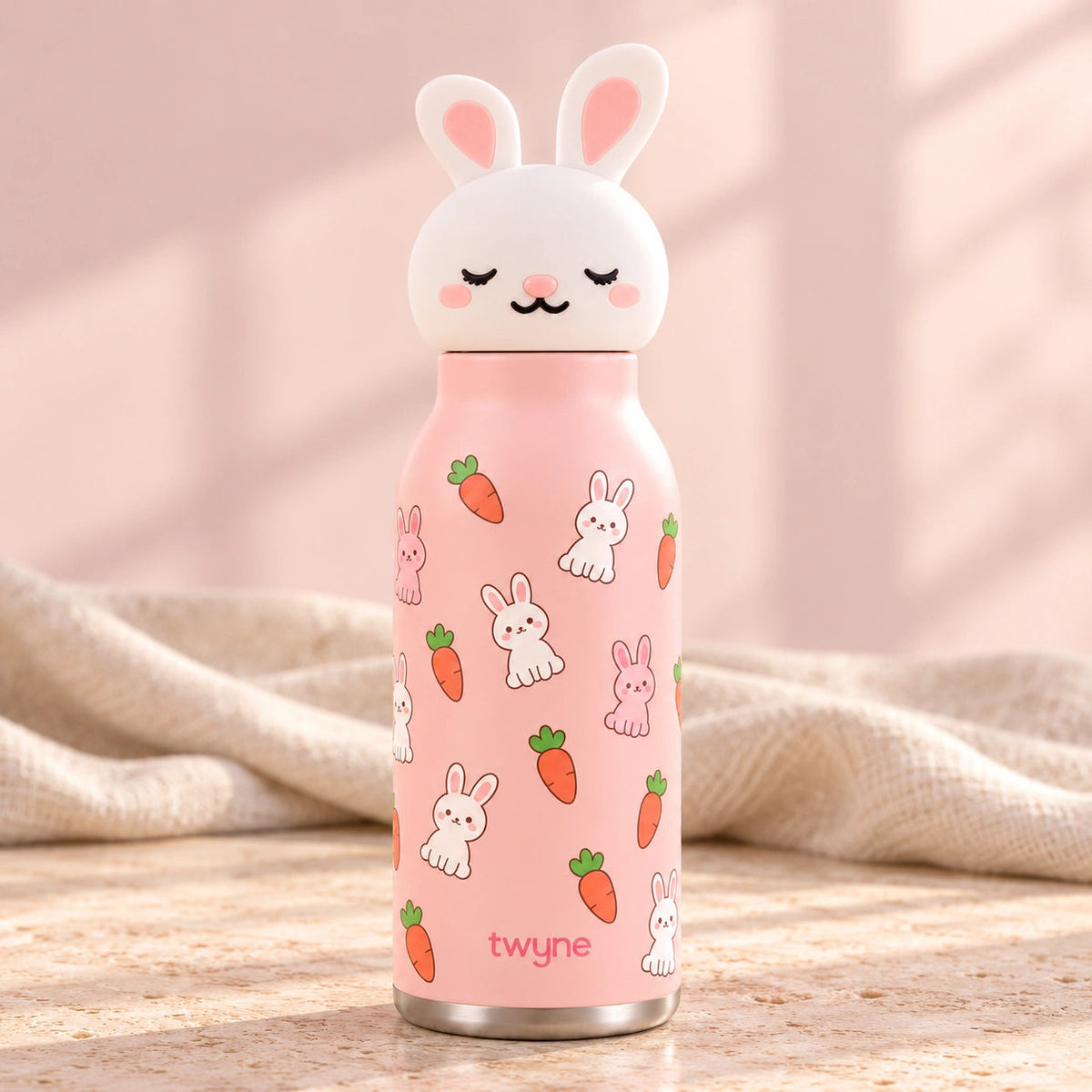 Twyne Rabbit bottle on linen